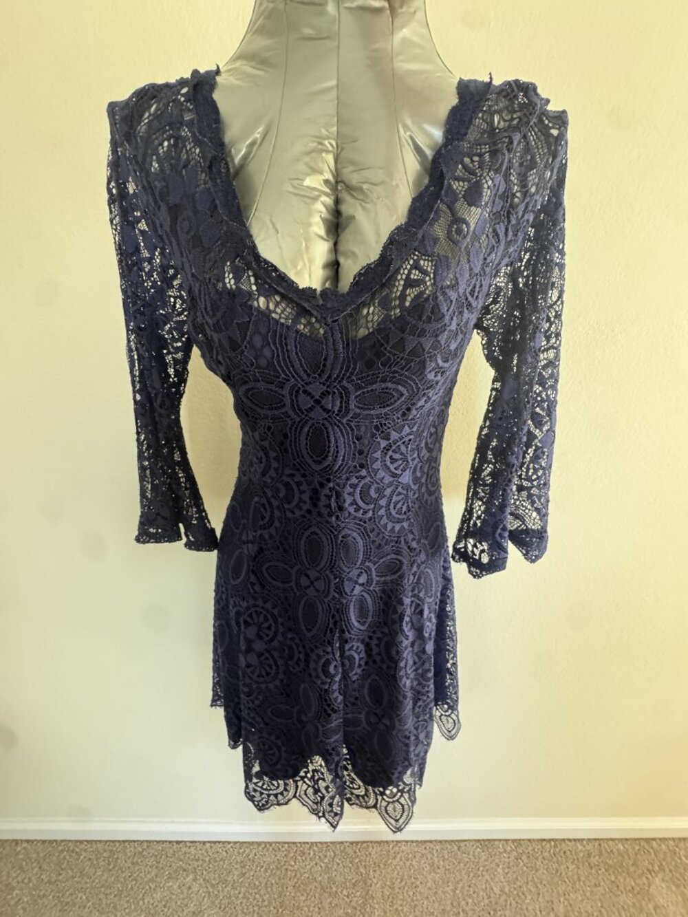 Navy lace dress, G Kollection, Petite S